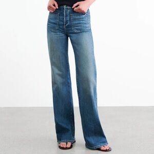 NILI LOTAN Florence High-Rise Flare Jean – Dark Wash – Size 27